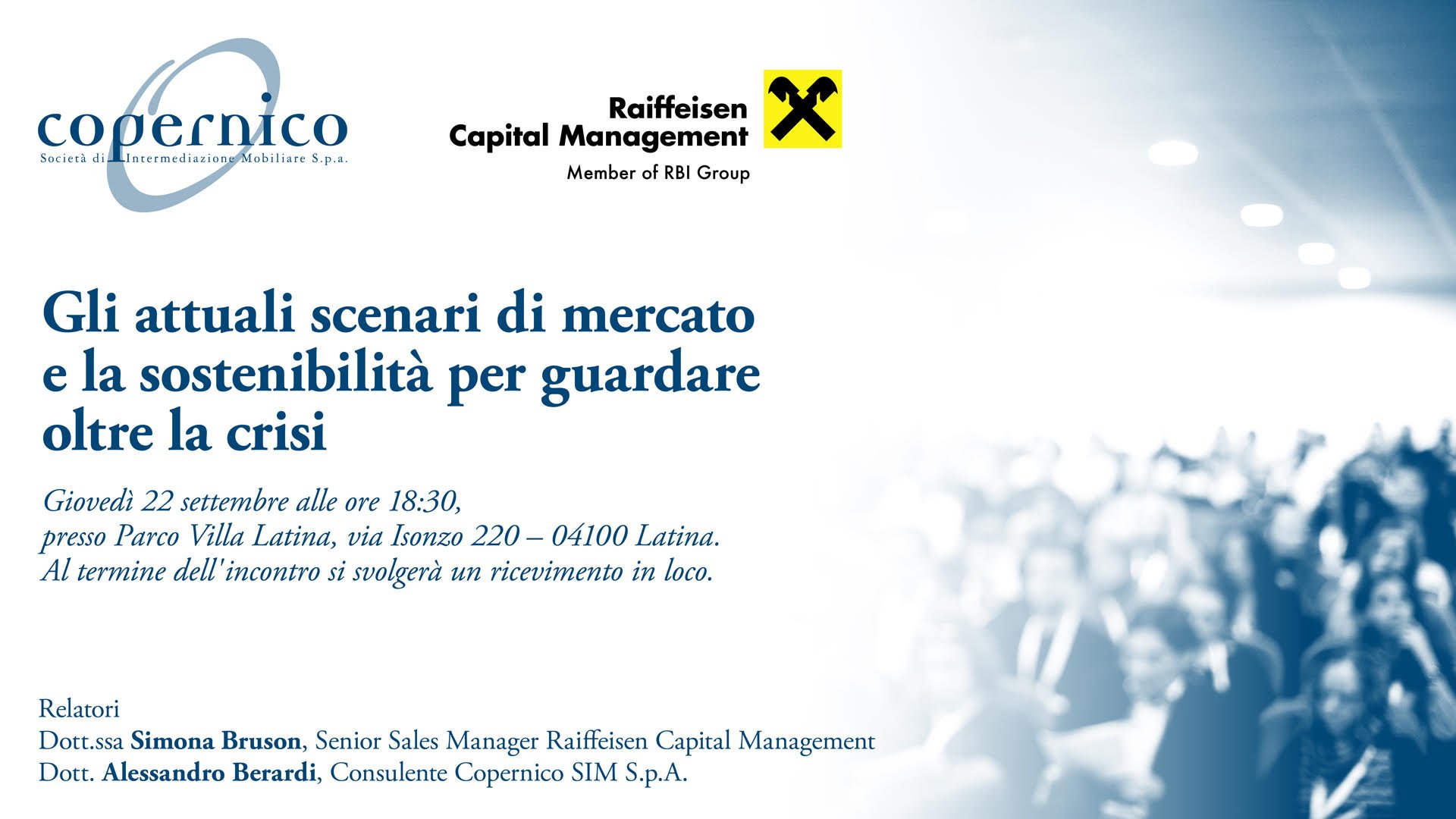 Convegno a Latina “Gli attuali scenari di mercato e la sostenibilità per guardare oltre la crisi”